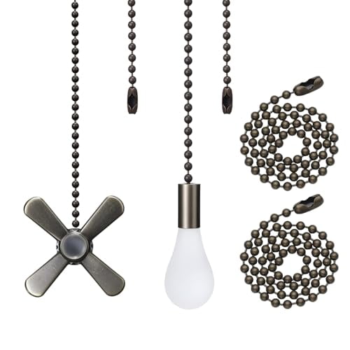 Ceiling Fan Pull Chain Extender,24-inch Extra Long with Decorative Frosted Glass Bulb and Fan Cord,Fit All Standard 3mm Diameter Ceiling Fans and Light Fixtures Factory Pull