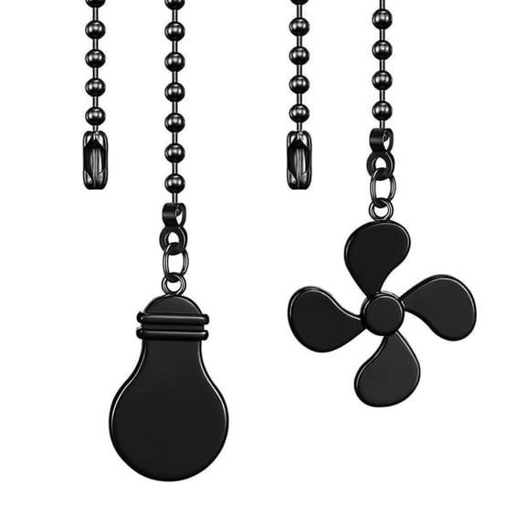 Ceiling Fan Pull Chain Fan Extension Chain Fan Chain Pulls Decorative 12 Inch Ceiling Fan Chain Extender Ornament D,Black
