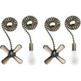 thumbnail image 1 of Ceiling Fan Pull Chain - Light Bulb & Fan Pattern Pull Chain Pendant Ceiling Fan Chain, 12 Inches Fan Pulls Chain Extender (4 PCS, Bronze), 1 of 5