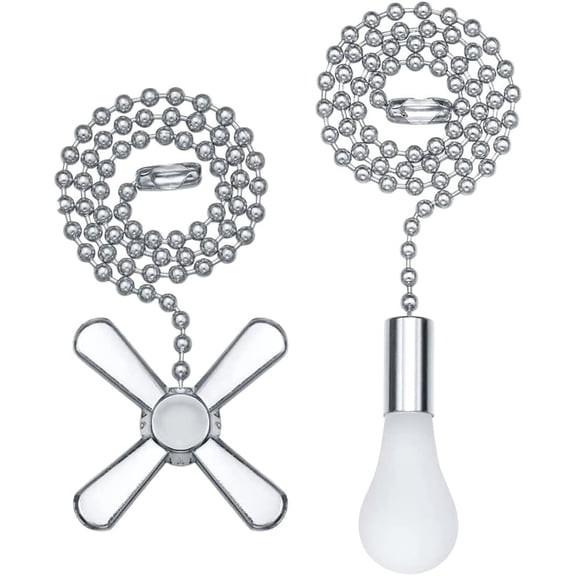 Sinvic 2 Pcs 12 inch Ceiling Fan Pull Chain with Connector for Light and Fan Pull Chain Extension