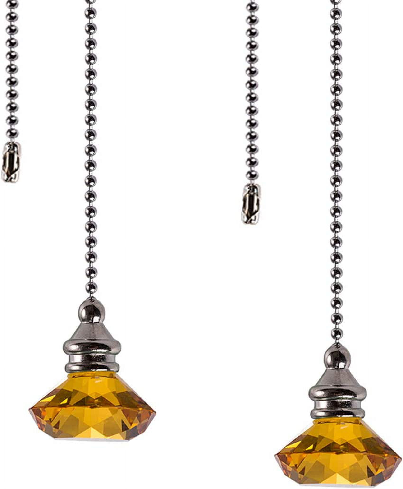 Ceiling Fan Pull Chain Set - 2 pieces Amber Diamond Fan Pull Chains 20 ...