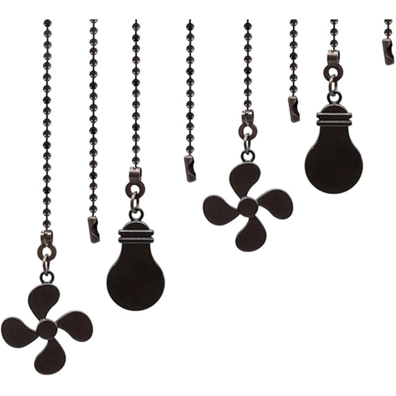 Ceiling Fan Pull Chain Set, 4 Pieces Bulb and Fan Pattern Pull Chain ...