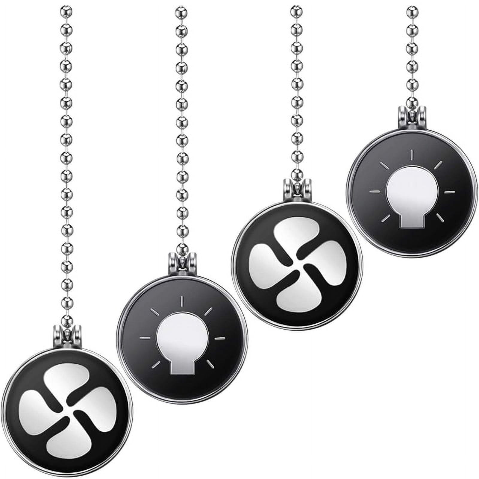 Ceiling Fan Pull Chain Set, 4Pcs Light Bulb and Fan Pattern Pull Chain