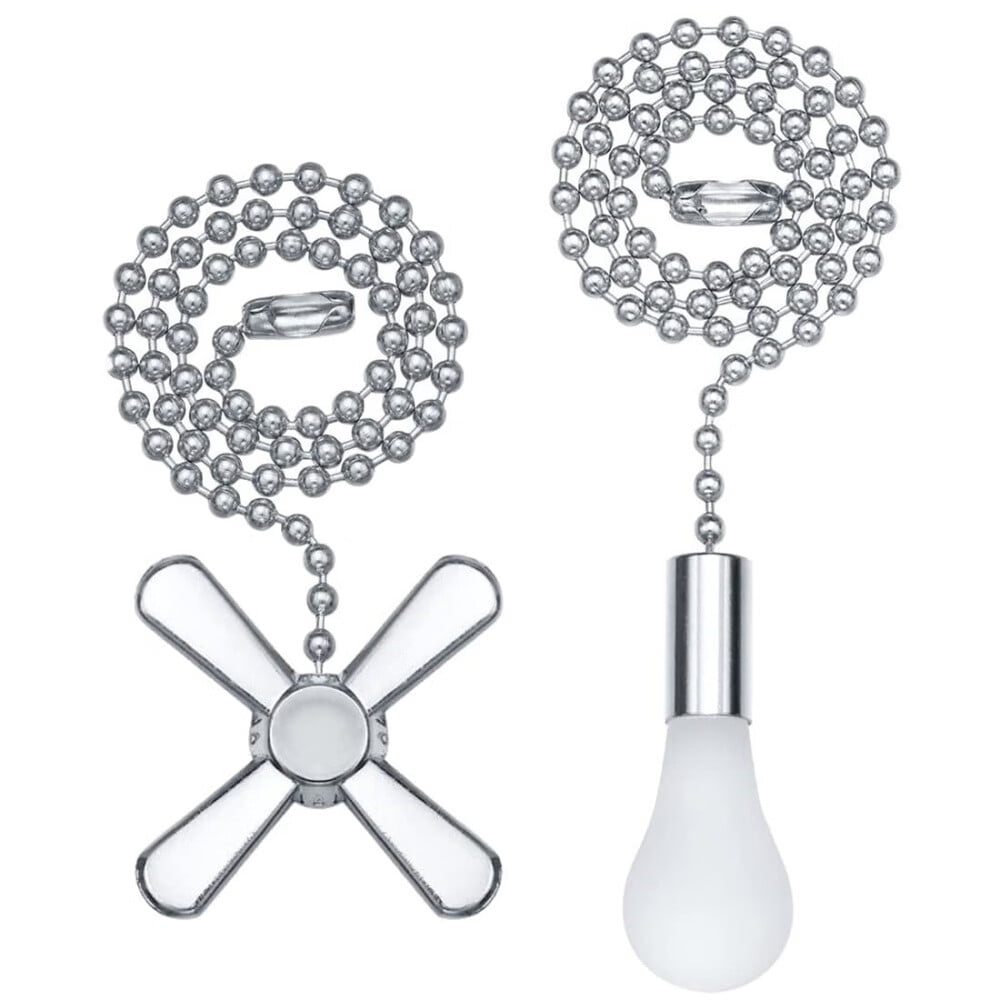Ceiling Fan Pull Chain with Decorative Frosted Glass,Easy-to-Identify ...