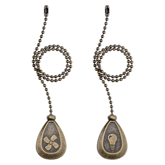 Ceiling Fan Pull Chains, Extender Pull Chains Extension Fan Pull Chain Antique Brass Pendant,Pendant Pull Chain Fan Pulls Extension for Ceiling Light Lamp Fan Chain,2 Pack