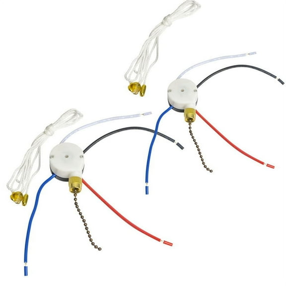Ceiling Fan Pull Switch,ZE-208S E89885 3 Speed 4 Wire Fan Switch Pull Chain Cord Switch Fan Lights Switch Replacement