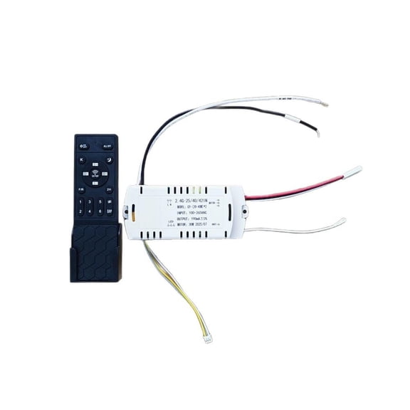 Ceiling Fan Remote Control DC Stepless Dimming Inverter Controller for DC 24V Fans 6 Speed Compatible with Invisible Fan Light (with Control)