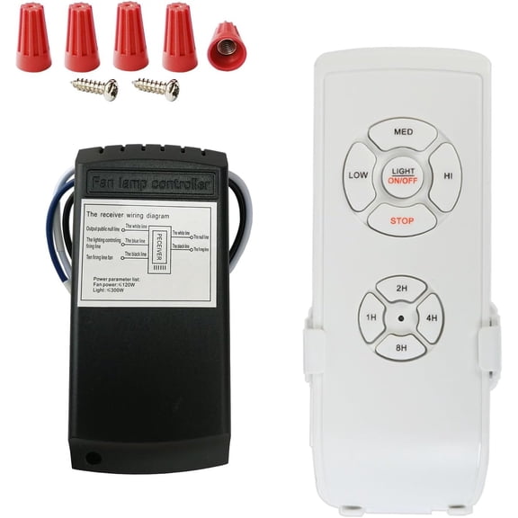 Ceiling Fan Remote Control Kit, Fan Speed,Light & Timing 3 in 1 Remote Control for Ceiling Fan Light, Fit for Honeywell Westinghouse Hunter and