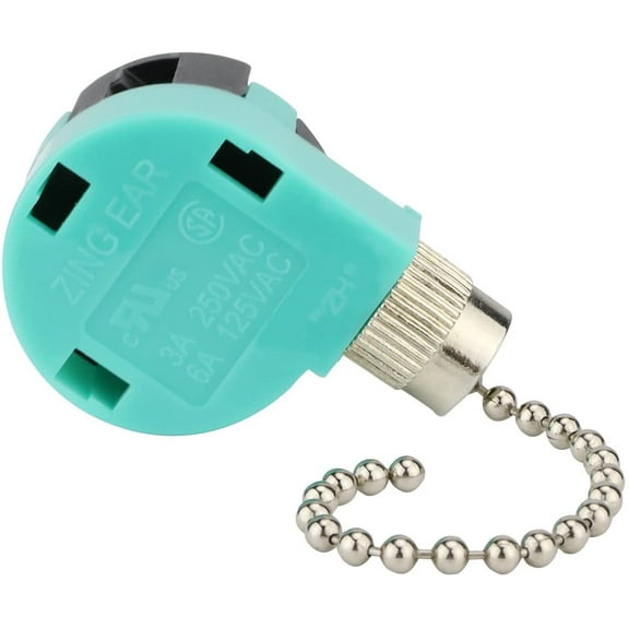 Ceiling Fan Switch 3 Speed 4 Wire Zing Ear ZE-268S6 Pull Chain Switch Control Replacement 3 Speed Control Switch Ceiling Fans, Wall Lamps, Cabinet Light