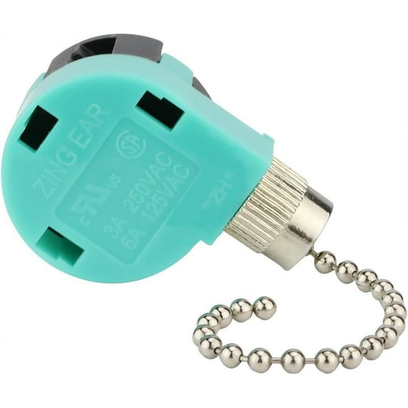 Ceiling Fan Switch 3 Speed 4 Wire Zing Ear ZE-268S6 Pull Chain Switch Control Replacement 3 Speed Control Switch Ceiling Fans, Wall Lamps, Cabinet Light