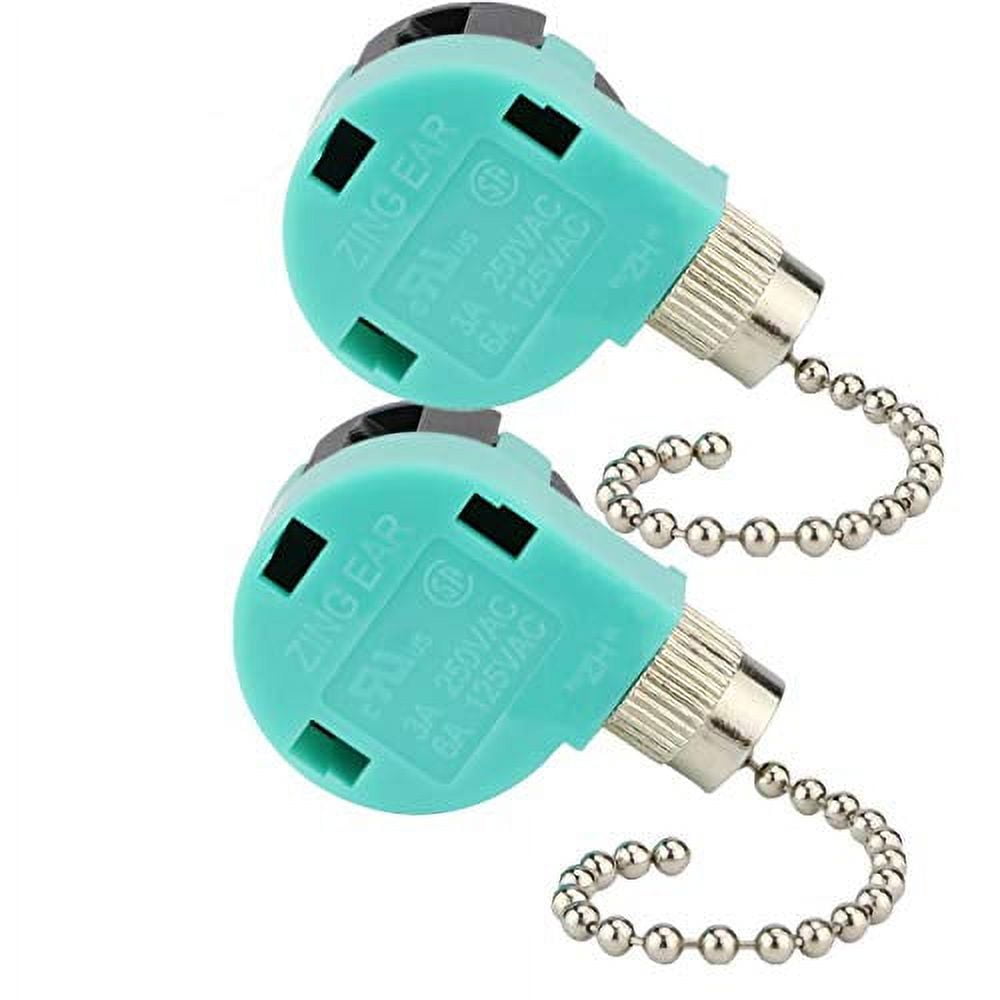 Nickel 3-Speed Ceiling Fan Pull Chain Switch