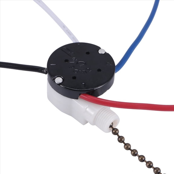 Ceiling Fan Switch Kit 3 Speed 4 Wire, Fan Switch Zipper Speed Control Switch, ZE-208S Pull Wire Switch with Rope Bronze,1 x ZE-208S ceiling fan switch,Bronze & White
