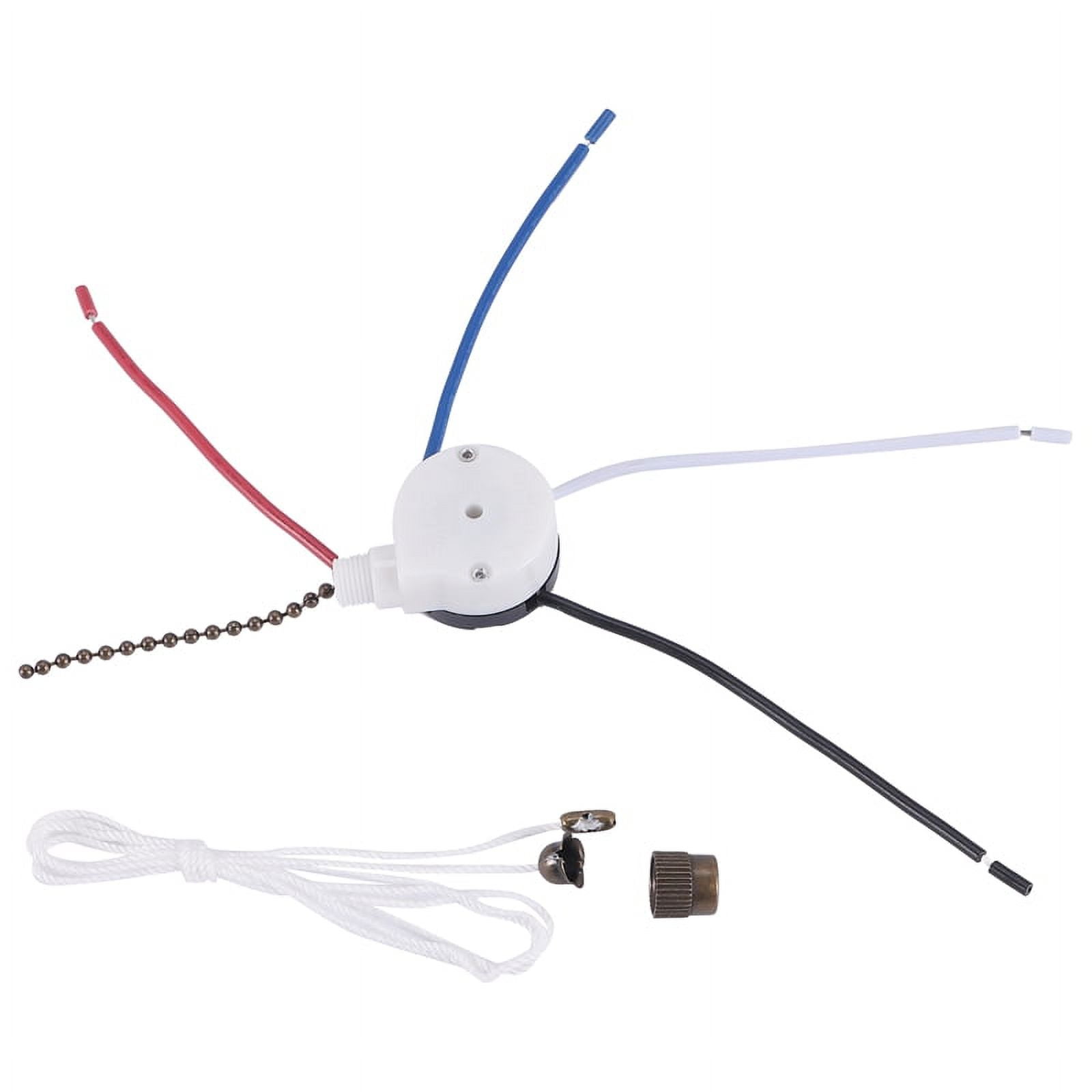 Ceiling Fan Switch Kit 3 Speed 4 Wire, Fan Switch Zipper Speed Control  Switch, ZE-208S Pull Wire Switch with Rope Bronze