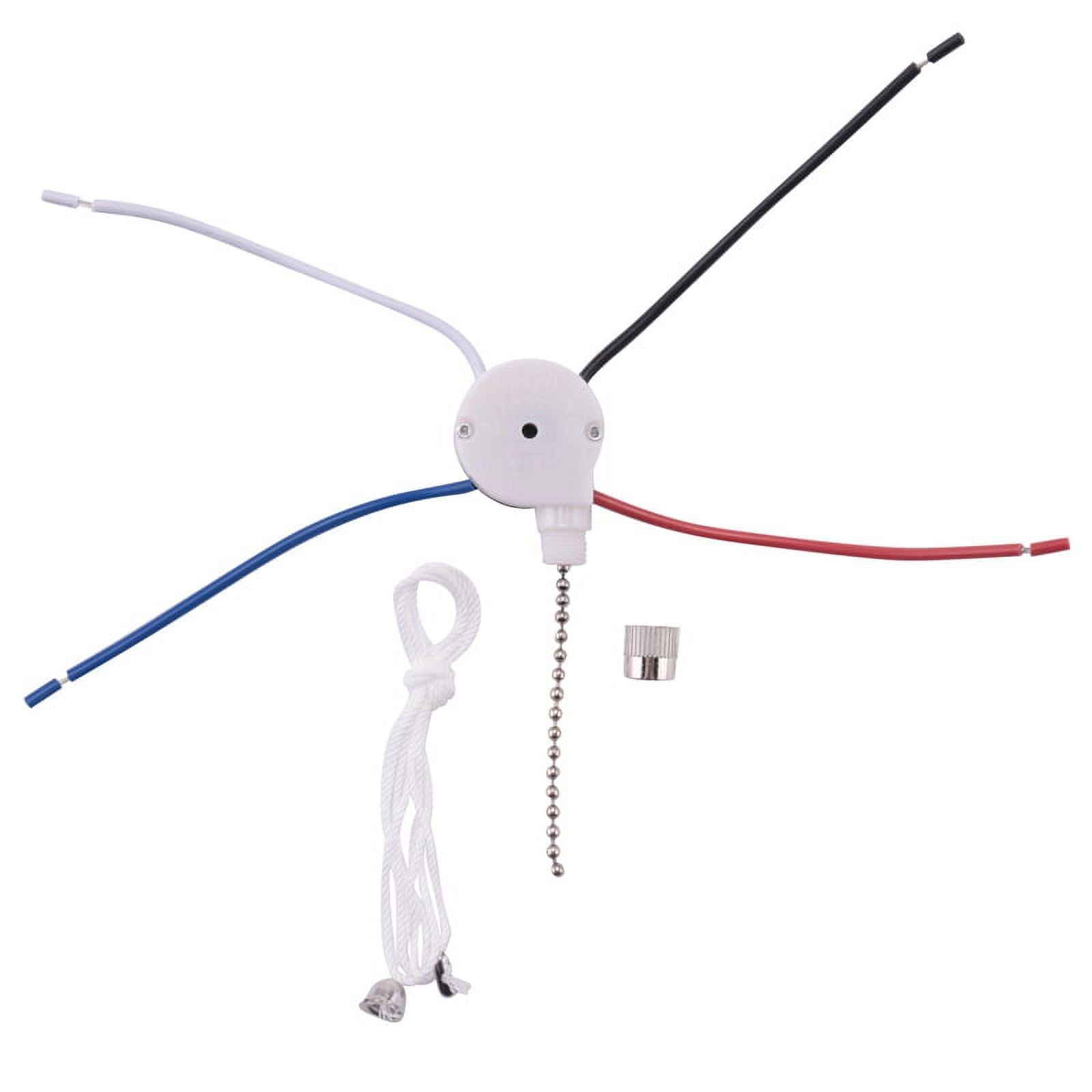 Ceiling Fan Switch Kit 3 Speed 4 Wire,ZE208S Pull Wire Switch Silver
