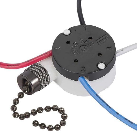 Ceiling Fan Switch ZE-208s 3 Speed 4 Wire Pull Chain Switch Fan Light Switch Replacement Part with 4 Pre-Installed Wires(Bronze Chain)