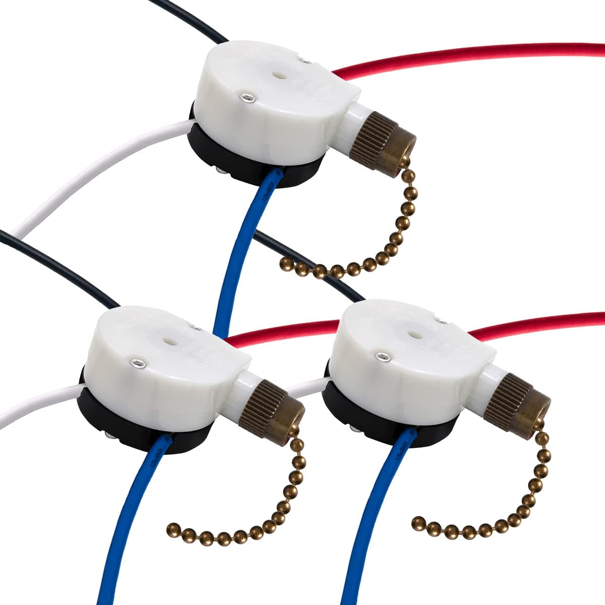 Ceiling Fan Switch Zing Ear ZE208S E89885 3 Speed 4 Wire Fan Switch