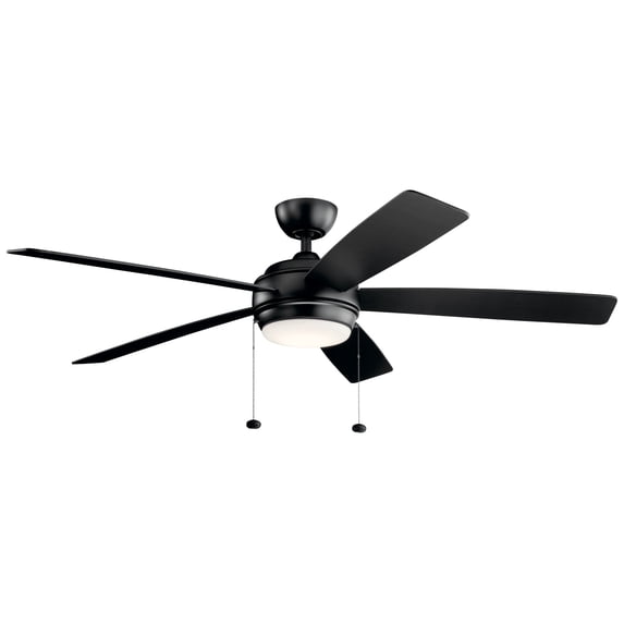 Kichler Starkk satin black LED ceiling fan with 60 in span and pull chain