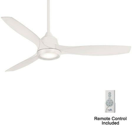 Ceiling Fan With Light Kit 15.5 Inches Tall By 60 Inches Wide-Flat White Finish-Flat White Blade Color Minka Aire Fans F749l-Whf