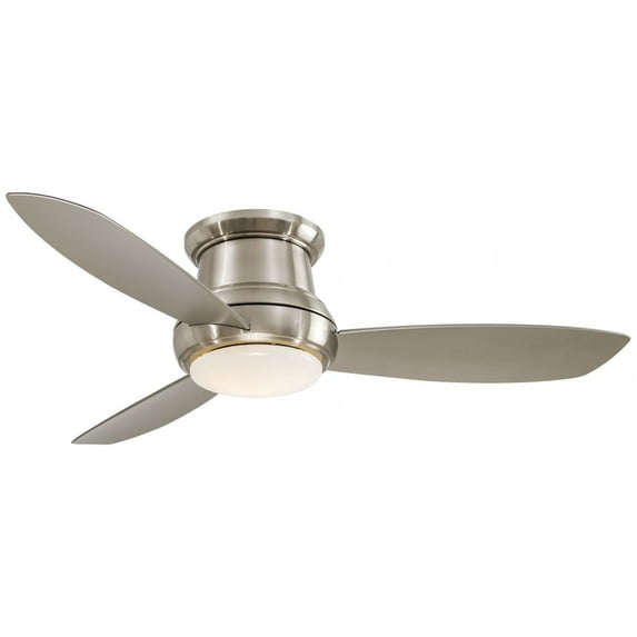 Ceiling Fan With Light Kit In Traditional Style 11.5 Inches Tall By 52 Inches Wide-Brushed Nickel Finish-Silver Blade Color Minka Aire Fans F519l-Bn