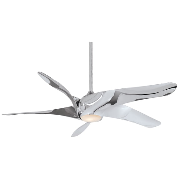 Ceiling Fan With Light Kit In Transitional Style 13.75 Inches Tall By 62 Inches Wide-Liquid Nickel Finish Finish-Liquid Nickel Blade Color Minka Aire
