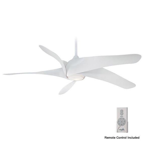 MINKA-AIRE F905L-WH Artemis XL5 62 Inch Ceiling Fan with LED Light and DC Motor in White Finish
