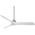 thumbnail image 1 of Ceiling Fan With Light Kit In Transitional Style 15.25 Inches Tall By 60 Inches Wide-Brushed Nickel Finish-White Blade Color Minka Aire Fans, 1 of 2