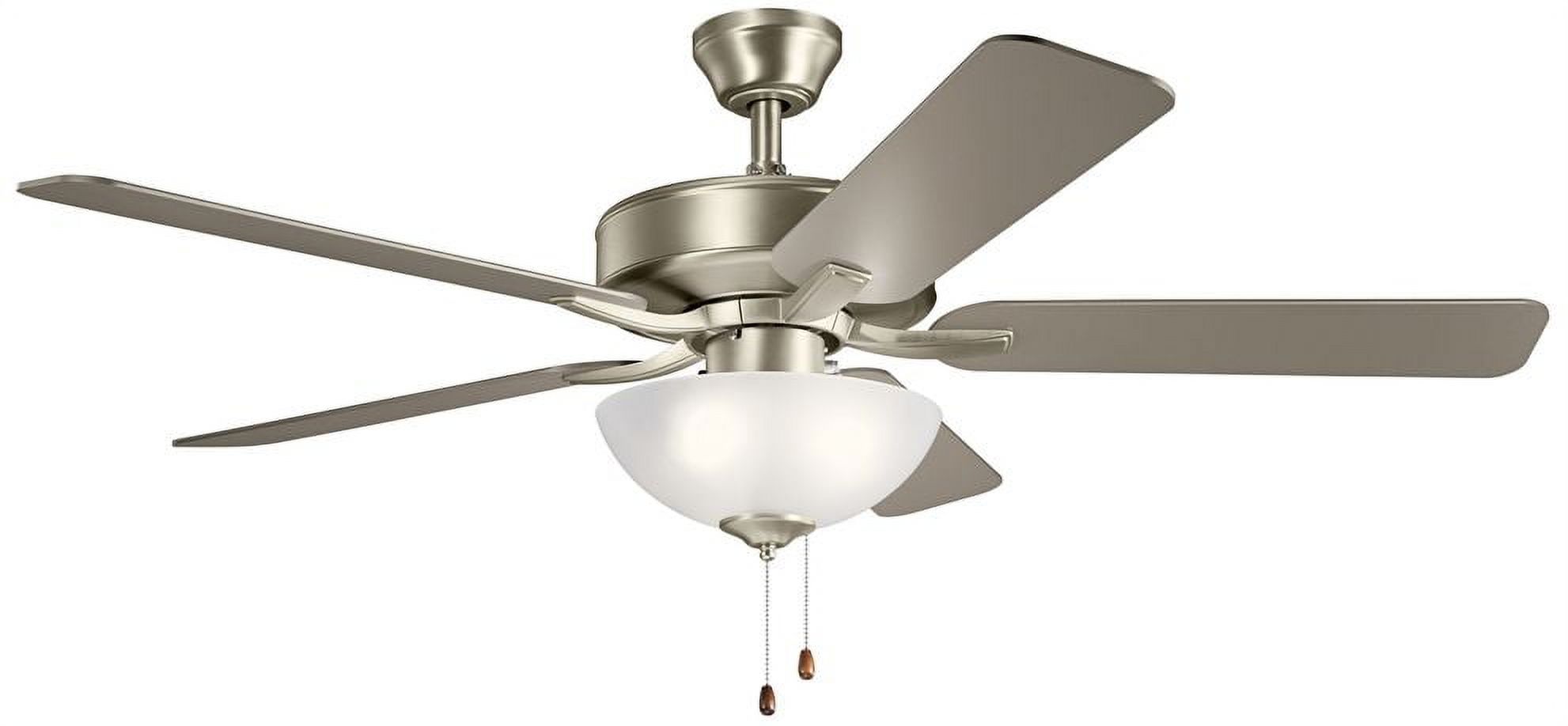 Ceiling Fan With Light Kit With Traditional Inspirations 17.5 Inches Tall By 52 Inches Wide-Brushed Nickel Finish Kichler Lighting 330017Ni
