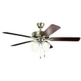 thumbnail image 1 of Ceiling Fan With Light Kit With Traditional Inspirations 18.5 Inches Tall By 52 Inches Wide-Brushed Nickel Finish-White Etched Glass Color Kichler, 1 of 7