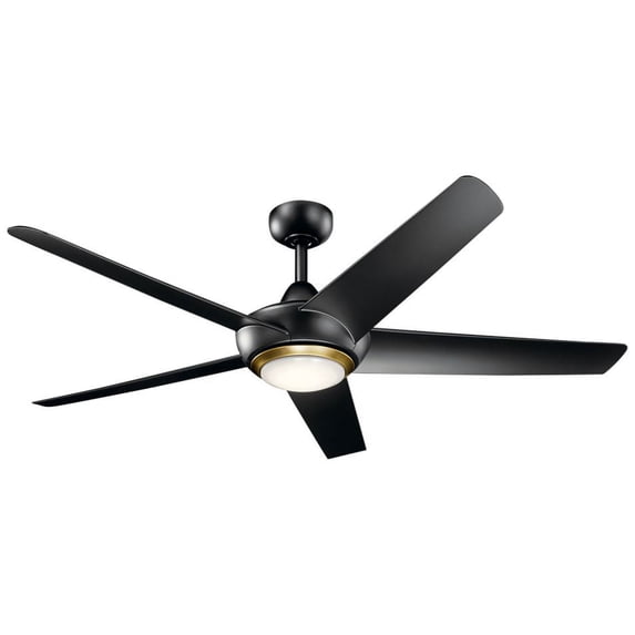 330089SBK Kichler Lighting Kapono - Ceiling Fan with Light Kit - with Transitional inspirations - 13.5 inches tall by 52 inches wide-Black Finish