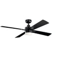 thumbnail image 1 of 330140SBK-Kichler Lighting-Lija - Ceiling Fan with Light Kit - with Transitional inspirations - 14.25 inches tall by 52 inches wide-Satin Black Finish, 1 of 5