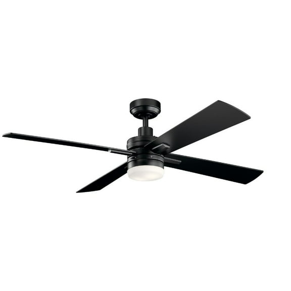 330140SBK-Kichler Lighting-Lija - Ceiling Fan with Light Kit - with Transitional inspirations - 14.25 inches tall by 52 inches wide-Satin Black Finish