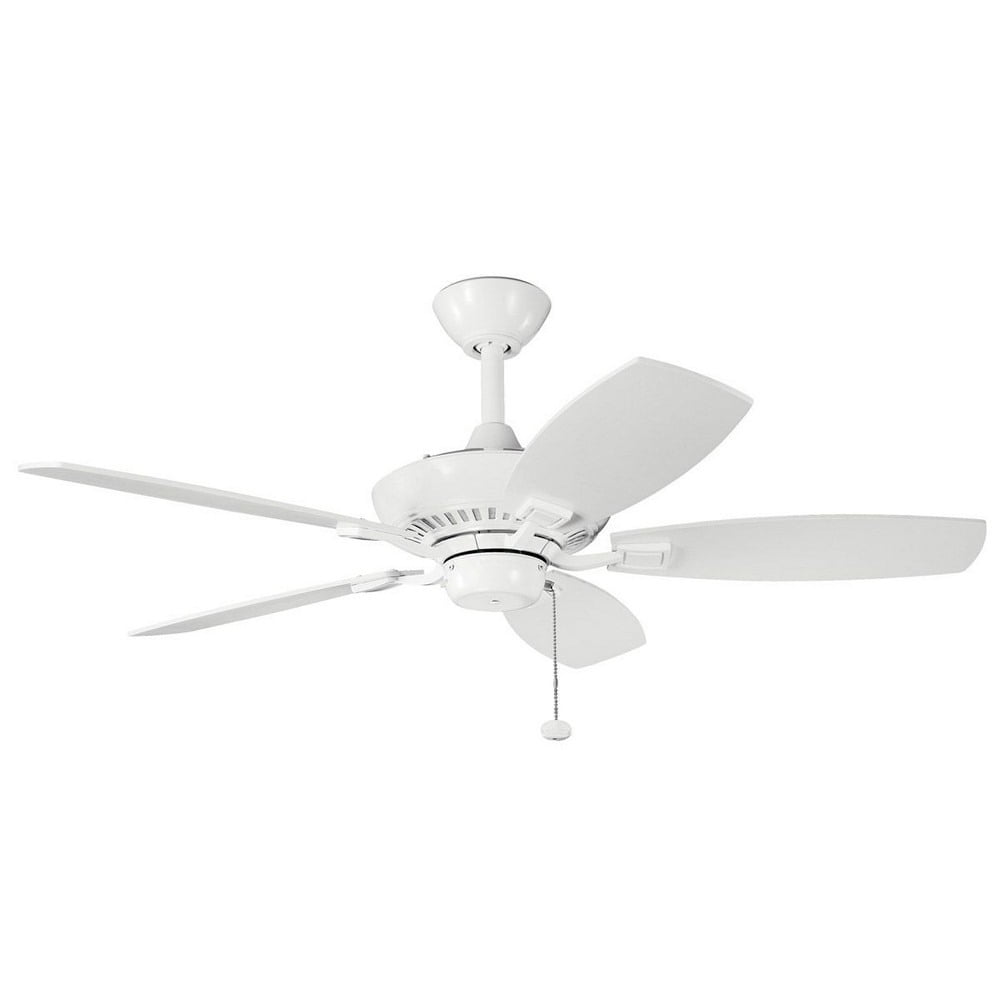 Kichler Canfield 44" White Ceiling Fan with Pull Chain