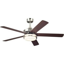 Ceiling Fan with LED Light and Remote Control, Nickel