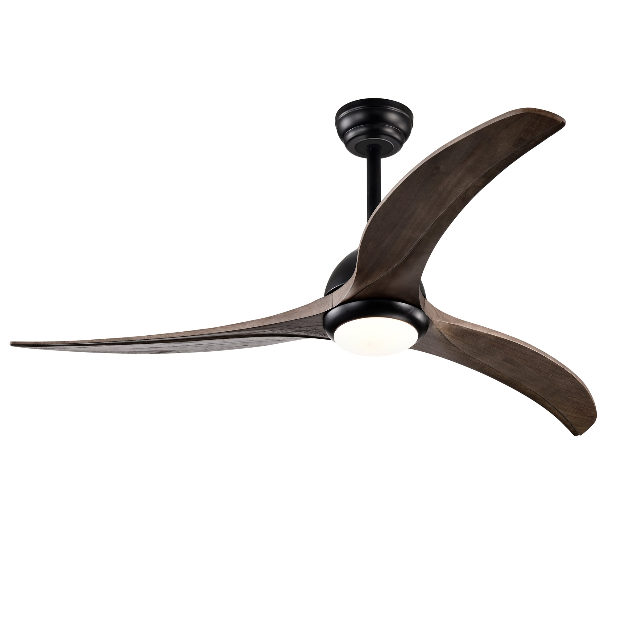 Ceiling Fan with Light, 52 Inch Reversible Noiseless Fan for Home Indoor Living Bedroom, Matte Black