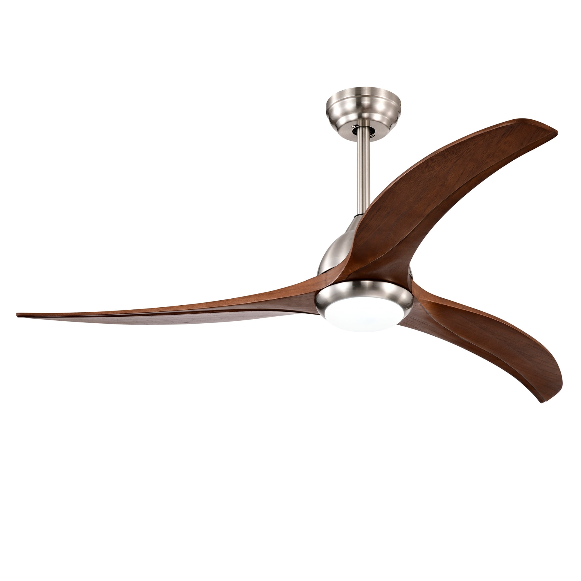 Ceiling Fan with Light, 52 Inch Reversible Noiseless Fan for Home Indoor Living Bedroom, Stain Nickel Walnut