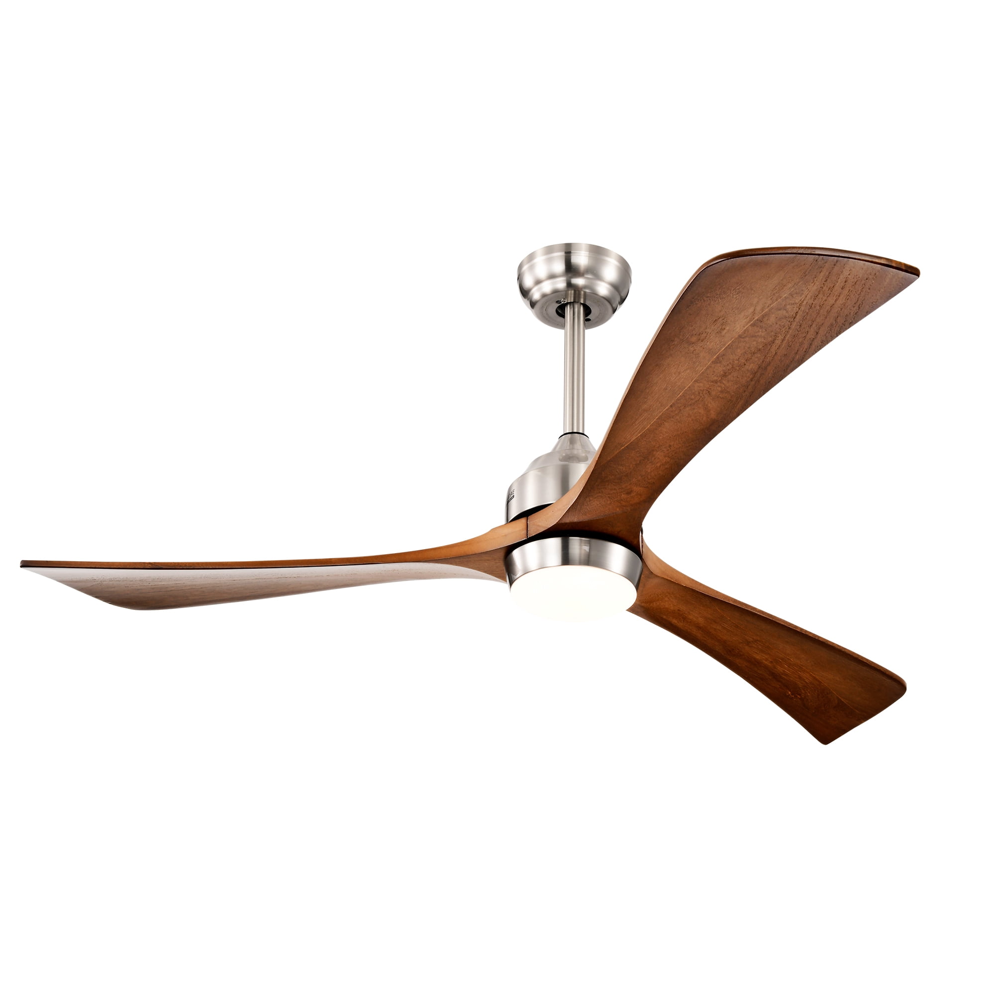 Ceiling Fan with Light, 52 Inch Solid Wood Blade Quiet Fan for Home Office Living Room, Stain Nickel