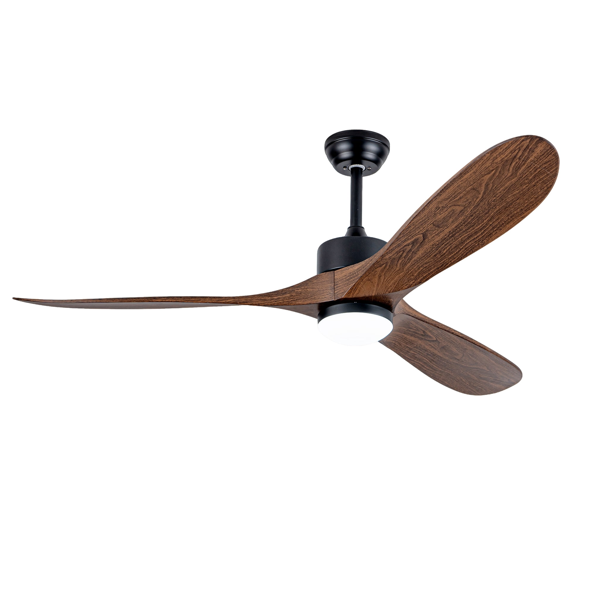 Ceiling Fan with Light, 60 Inch Large Quiet Fan for Big Household Living Space, Matte Black Wood