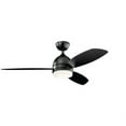 thumbnail image 1 of Ceiling Fan with Light Kit 15 inches Tall By 52 inches Wide-Satin Black Finish Bailey Street Home 147-Bel-4187186, 1 of 10