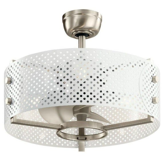 Ceiling Fan with Light Kit with Contemporary Inspirations 17.75 inches Tall By 23 inches Wide-Brushed Stainless Steel Finish Bailey Street Home