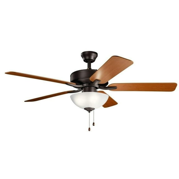Ceiling Fan with Light Kit with Traditional Inspirations 17.5 inches Tall By 52 inches Wide-Satin Natural Bronze Finish Bailey Street Home