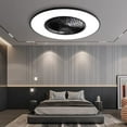 thumbnail image 1 of Ceiling Fan with Light Modern, Bladeless, with Remote Control Smart LED Dimmable Lighting Indoor Low Profile Ceiling Fan Flush Mount (Black), 1 of 7