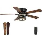 Ceiling Fan with Lights and Remote Low Profile Ceiling Fan with Light Black Ceiling Fan, 48 Inch