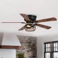 thumbnail image 1 of Parrot Uncle Farmhouse 48-Inch Brown Ceiling Fan with Lights and Remote,  Low Profile Ceiling Fan with Light, 1 of 15