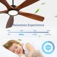 thumbnail image 1 of Ceiling Fans 60 Inch wood Ceiling Fan with light, Low Profile Ceiling Fan with Remote Control,Noiseless Reversible DC Motor with Timer60,Table Fans, 1 of 7