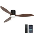 thumbnail image 1 of Ceiling Fans with Lights, 52 Inch Low Profile Ceiling Fan with Remote/App Control, Flush Mount, DC Reversible Motor, Dimmable LED for Bedroom,Indoor/Outdoor Use, 1 of 20