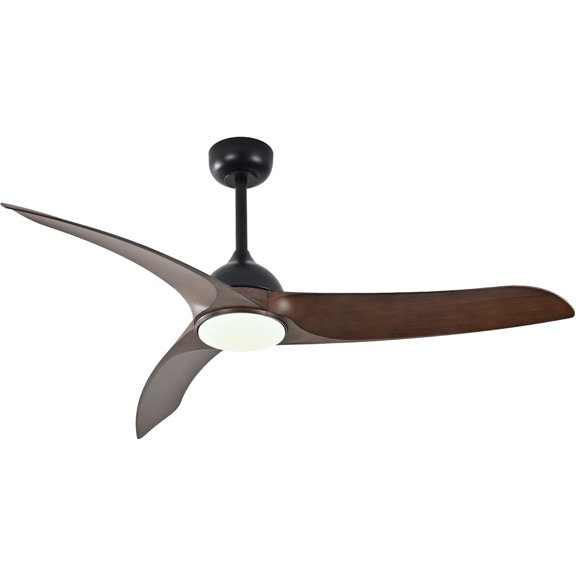 Ceiling Fans with Lights, 56 inch Ceiling Fan with Light and Remote Control, Flush Mount, 3CCT, Dimmable, Quiet Reversible Motor, Black Ceiling Fan for Bedroom Indoor/Outdoor Use