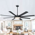 thumbnail image 1 of Parrot Uncle 60" Modern Black Large Dimmable LED Ceiling Fan with Lights and Remote for Living Room, Covered Patio, 1 of 15