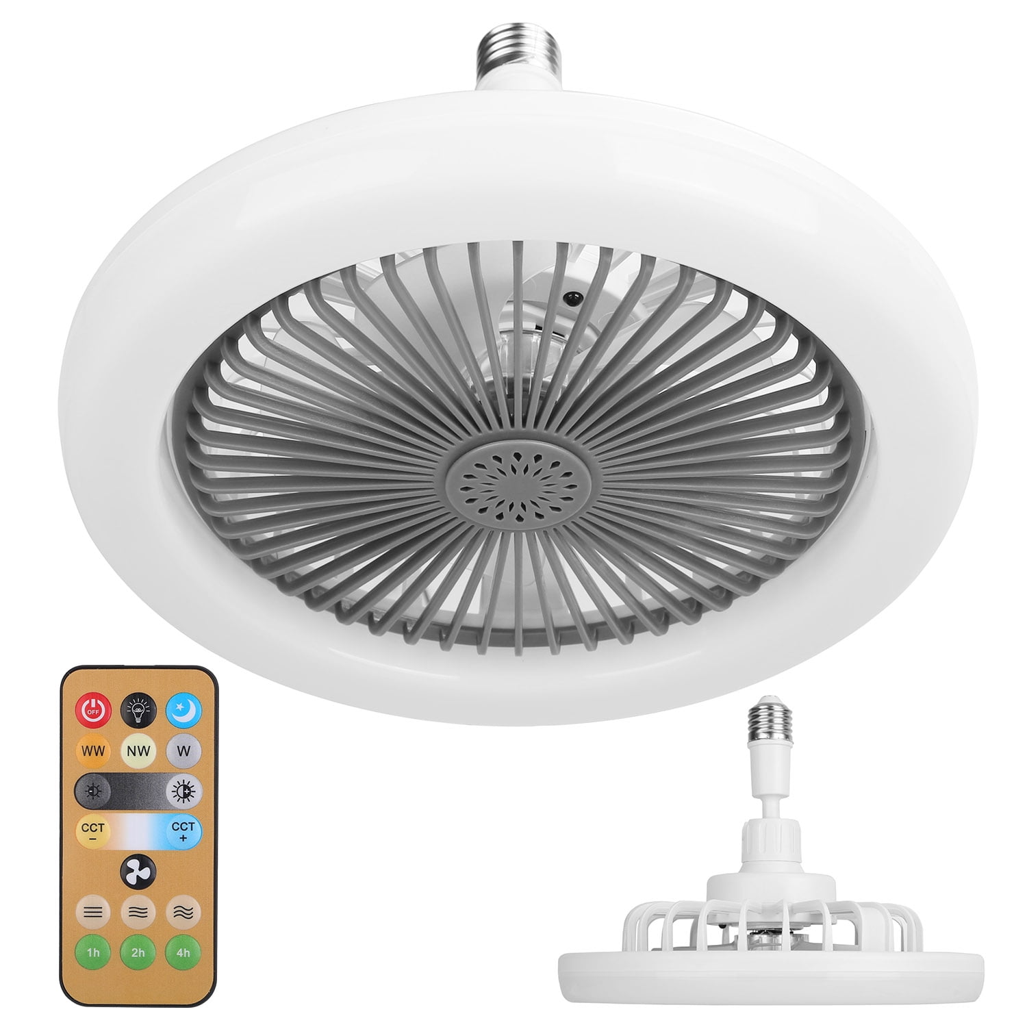 Ceiling Fans with Lights and Remote Control, TeqHome 9.44in E27 Socket