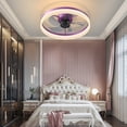 thumbnail image 1 of Ceiling Fans with Lights Dimmable Led Embedded, Thin Modern Ceiling Fans, 6 Adjustable Wind Speeds and Reversible Fan Modes, Purple, 1 of 9