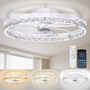 Ceiling Fans with Lights and Remote, 20 Low Profile Ceiling Fans, 3000-6000K Dimmable Modern Flush Mount LED Fan Light